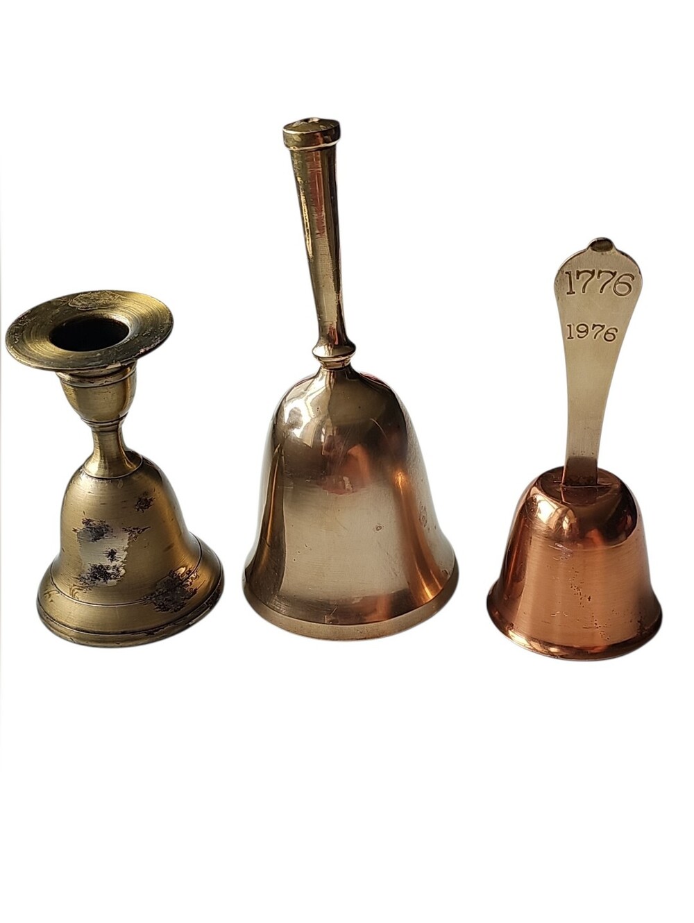 Vintage Bells Brass Candlestick Dinner Bell 1976 US Bicentennial